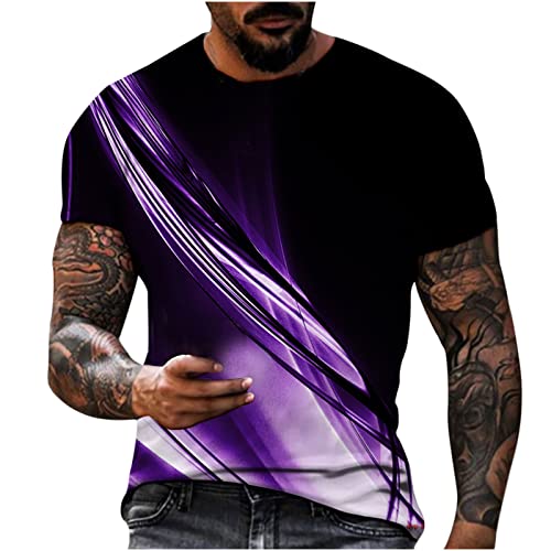 T Shirt Herren Sommer Sport Oberteile Casual Rundhals Tunika Tops Vintage Basic Kurzarm Tee Shirts Lustig Neuartiger Druck Sporthemd Schnell Trocknende Sportshirt Regular Fit Laufshirt von EMATOP