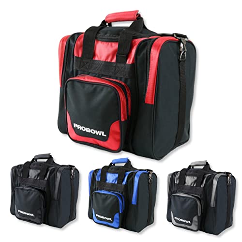 EMAX | Pro Bowl Bowlingtasche - Deluxe Single Tote | Bowling-Ball-Tasche mit Schuhfach | EIN-Ball-Tasche | Bowling Bag | Schwarz/Rot von EMAX Bowling Service GmbH MAXIMIZE YOUR GAME
