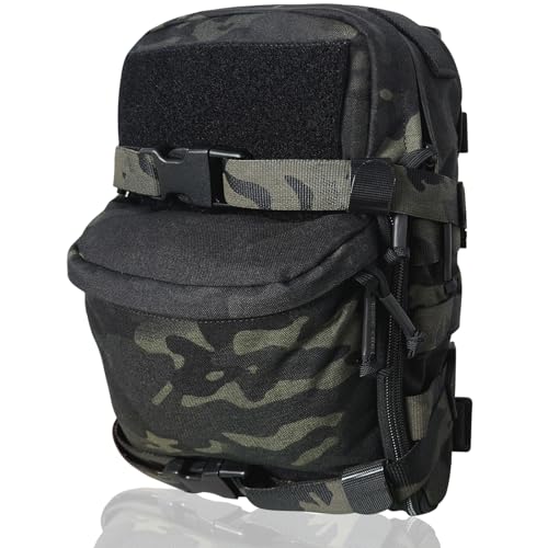 TWINFALCONS Taktische Trinkrucksack, Molle Rucksack 500D Nylon Trinkrucksack Tasche für 2L Trinkblase für Paintball Airsoft Wandern Reiten von TWINFALCONS