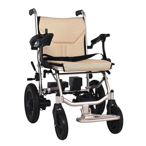 ZTGHS Elektrischer Rollstuhl, Intelligente Automatische Elektrorollstuhl,16kg Aluminiumlegierung Faltbar Tragbare, Frei-Reiten,Sitzbreite 45cm,Abnehmbare Lithiumbatterie,Sitz Vertieft 6cm von EMOGA