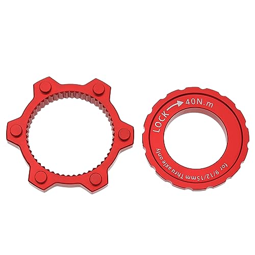 EMSea Fahrrad Bremsen Center-Lock Adapter Kompatibel mit Shimano Center-Lock-Naben, aus Aluminiumlegierung, Rot von EMSea