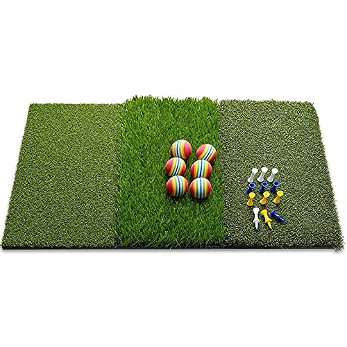 ENERRGECKO Golf Matte Hacken Schlagen 25X16Zoll 3 im 1 Faltbar - Üben Sie Rasen Hinterhof oder Innen Tragbare Premium Länge Gras von ENERRGECKO