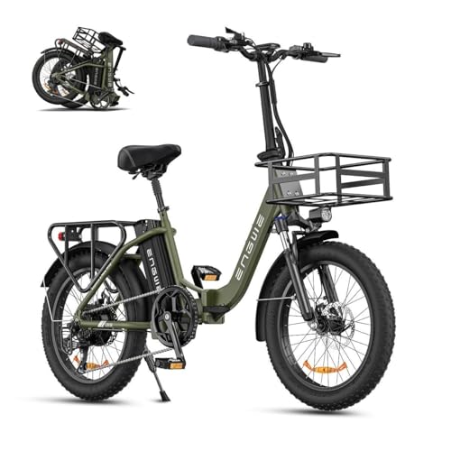 ENGWE E Bike klapprad 20 Zoll, Elektrofahrrad E-Bike Herren Damen, Faltbar Fatbike mit 15.6Ah Wechselakku, Reichweite bis zu 120Km (Grün) von ENGWE