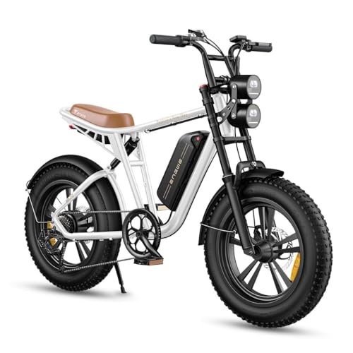 ENGWE M20 E-Bike Herren Elektrofahrrad mit 20"×4.0" Zoll Fat Tire 48V 13AH Lange Reichweite 50KM bis 100KM, 7-Gang-All-Terrain Ebike (Weiß) von ENGWE