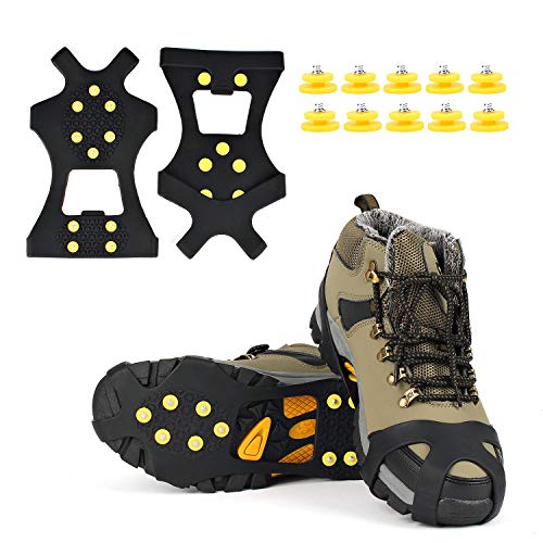 EONPOW Schuh Spikes 1 Paar Schuhspikes Schuhkralle Schuhkrallen EIS Spikes Shoe Spikes Anti Rutsch Sohle EIS Schneekette für Den Stiefel Size S von EONPOW