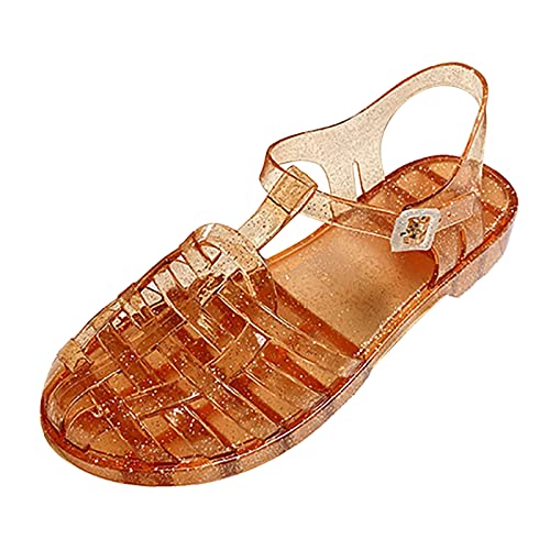 EQWIGKEIT Strandschuhe Damen, Jelly Sandalen Damen Bequem Freizeit Strandsandalen Durchsichtig Strandschuhe Transparent Wasserschuhe Leichte Sommerschuhe Flache Sandaletten Sommer Badeschuhe von EQWIGKEIT
