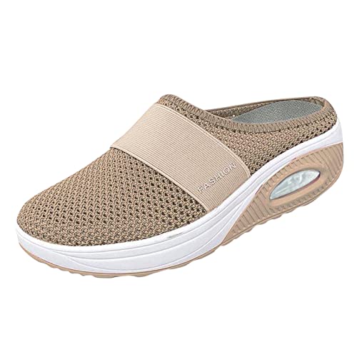 EQWIGKEIT Orthopädische Schuhe Damen Air Cushion Slip On Walking Orthopedic Walking Shoes Freizeit Mesh Atmungsaktiv Freizeitschuhe Hausschuhe mit Fussbett Frauen Sneaker Turnschuhe Sportschuhe von EQWIGKEIT