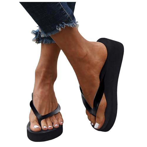 damen zehentrenner sandalen, Zehentrenner Sandalen Damen Plateau Pantoletten Boho Orthopädische Mit Fussbett Rutschfeste Sommerschuhe Sandaletten Slingback Flip Flops Sommer Strandsandalen Slippers von EQWIGKEIT