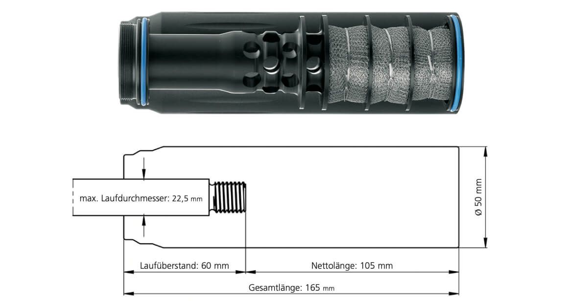 ERA-Silencer SOB 3D Schalldämpfer 5,7mm (.224) 1/2"-20 UNEF von ERA TAC