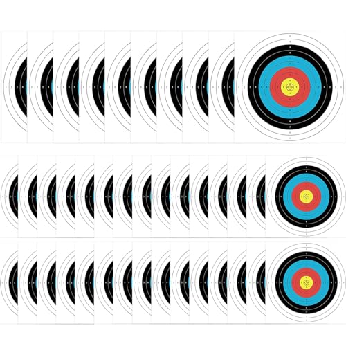 40 Blatt Zielscheibe Bogenschießen, 40.8 x 40.8cm Voller Ring Pfeil Bogenschießen Praxis Bogenschießen Ziel Papier, Zielscheibe Bogenschießen Papier, für Erwachsene und Kinder Ziel Jagd Praxis von ERFGT