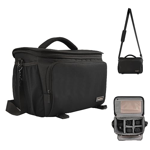 ERYUE Kamera Tasche,Kameratasche, Reisekamera-Umhängetasche, Wasserabweisende, stoßfeste Kameratasche für spiegellose Kameras mit abnehmbaren Trennwänden und Schultergurt von ERYUE