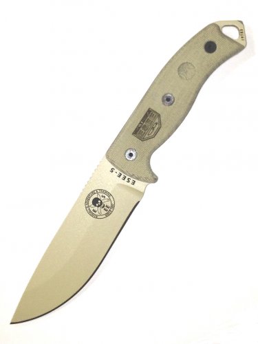 ESEE Model 5 Desert Tan Messer mit fester Klinge, Unisex, Erwachsene, Grau von ESEE