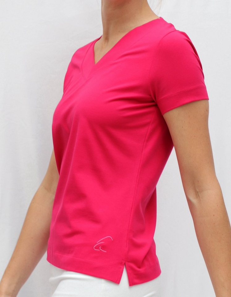 ESPARTO Yogashirt Yoga V-Shirt Farishta in Bio-Baumwolle V-Shirt mit kurzen Ärmeln, unten geschlitzt von ESPARTO