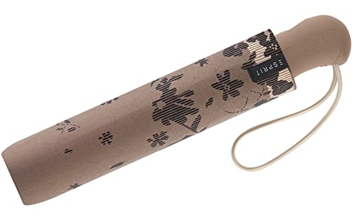 Esprit Taschenschirm Easymatic Light Auf-Zu Automatik Poetry Flower - Taupe Gray von ESPRIT