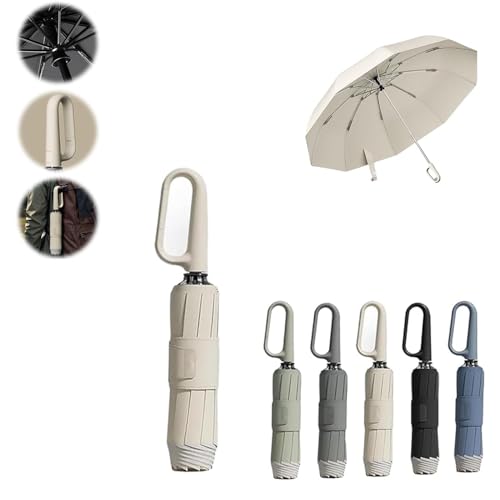 ESSISH Ringschnallen-Regenschirm, Ringschnallen-Regenschirm, reflektierender Sicherheitsstreifen, robuster, winddichter tragbarer Reiseschirm, tragbarer Reiseschirm (1 Stück-A,Einheitsgröße) von ESSISH