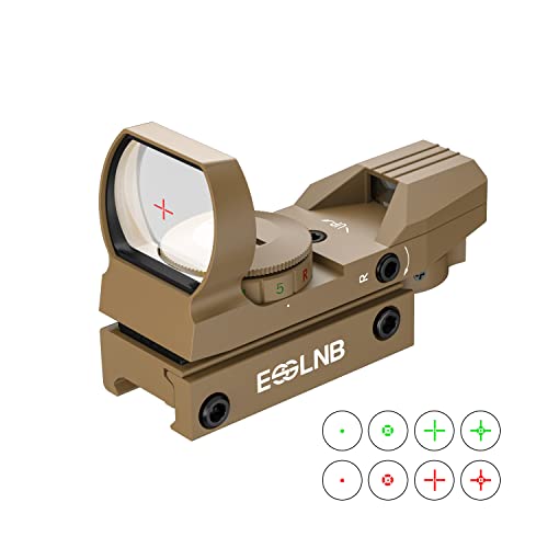 ESSLNB Red Dot Visier 11mm/22mm Schiene Airsoft Visier Leuchtpunktvisier Rotpunktvisier mit 3 Absehen und Schutzkappe für Jagd Softair und Armbrust 