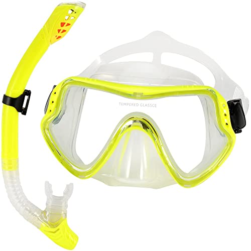 Taucherbrille Panorama Anti-Fog Schwimmbrille Erwachsene Taucherbrille 180° Schwimmbrille Verstellbares Silikonband Geeignet Rüsten Sie den Anti-Drop-Rahmen auf für schwimmende Männer und Frauen von ESSONIO