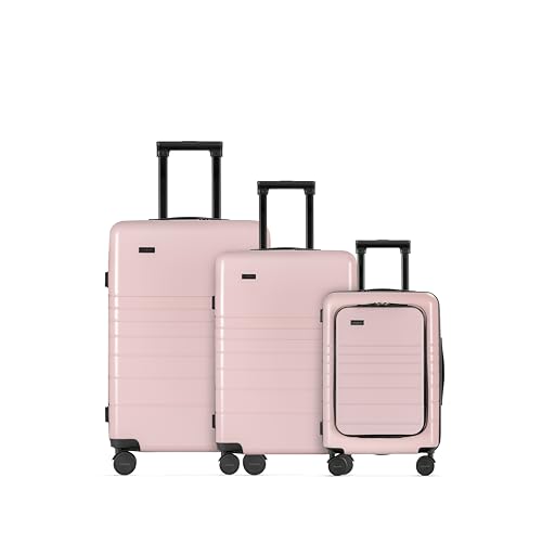 ETERNITIVE - Hartschalenkoffer Set | Rollkoffer aus Polycarbonat & ABS |Größe: 74 x 64 x 54 cm | Reisekoffer mit Rollen 360° | Koffer Handgepäck 33L 64L 98L | Trolley mit TSA-Schloss | Rosa von ETERNITIVE