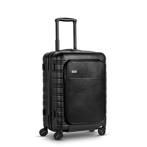 ETERNITIVE - Koffer Klein I Reisekoffer aus Polycarbonat I Größe: 54 x 37 x 25 cm I Hartschalenkoffer mit Fingerabdruck-Sperre I Reisekoffer mit Rollen 360° und PowerBank I Farbe: Schwarz von ETERNITIVE