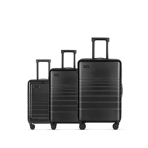 ETERNITIVE - Koffer Set I Reisekoffer 3-er Set aus ABS I Größe: 75,5 x 48 x 32 cm I Kofferset mit TSA-Schloss I Reisekoffer mit Rollen 360° I Koffer Handgepäck I Farbe: Schwarz von ETERNITIVE