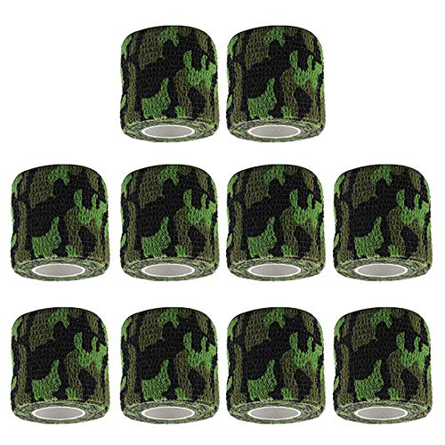 ETOPARS 10 Rolle Selbstklebende Tarnung Band Outdoor Tarnband Wrap Camouflage Elastisch Stealth Band Camo Schutz für Militär Jagd Sumpf 4,5m x 5cm von ETOPARS