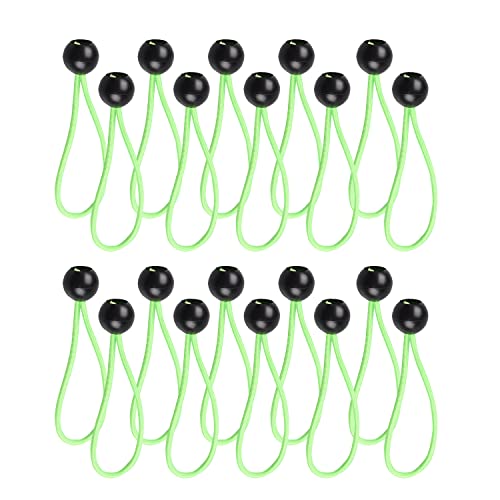 20 Stück Fußballnetz elastisches Seil Fußballtornetz Clips Bungee-Bälle Bungee-Ball Bungee-Schnüre Elastische Spanngurte Falle Bungee-Schnur (Schwarz + Weiß) (Grün) von ETRAVEL