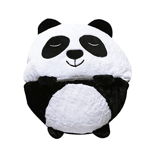 Kinder-Schlafsack mit Kissen, Napper-Kissen, Schlafsack, faltbar, 2-in-1-Schlafsack, weich, warm, Schlafsack, Kissen (Panda, 160 x 60 cm) von ETRAVEL