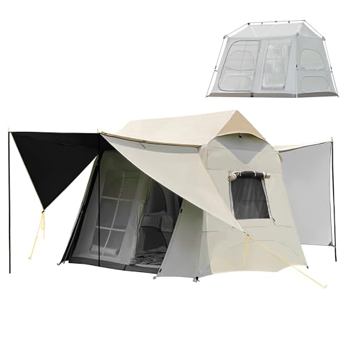 EULANT 2-Layer Camping Verdunkelungszelt mit Projektionswand, Dachzelt für 3-4 Personen mit 2 Räumen, luxuriöses wasserdichtes Zelt mit Aluminiumrahmen & Automatic Quick Up System, 2.3x2.6x1.9m von EULANT