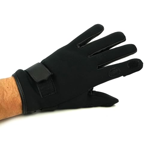 Eurocatch Outdoor - Neopren-Handschuh - Schwarz - Größe L - Mit zu öffnendem Daumen und Fingerspitze von EUROCATCH