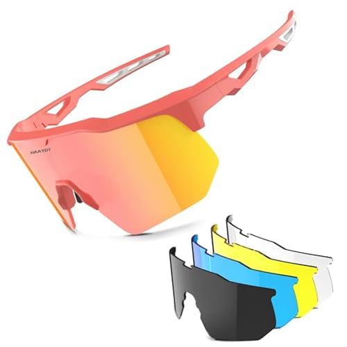 EUUDROBY Sonnenbrille Herren Sonnenbrille Für Männer Frauen Mit 5 Austauschbaren Objektiv-Rot von EUUDROBY