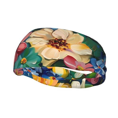 Colorful Flowers1 modisches Sport-dekoratives Schweißband, rutschfestes, atmungsaktives und schweißabsorbierendes Stirnband für Männer und Frauen, geeignet für Laufen und Fitness-Sport. von EVANEM