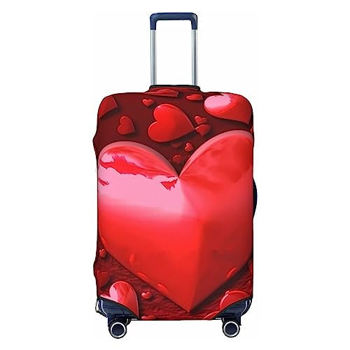 EVANEM Travel Luggage Cover Double Sided Suitcase Cover For Man Woman Red Hearts Love Washable Suitcase Protector Luggage Protector For Travel Adult, Schwarz , L von EVANEM