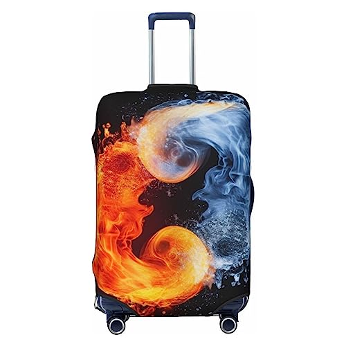 EVANEM Travel Luggage Cover Double Sided Suitcase Cover For Man Woman Yin Yang Fire Water Washable Suitcase Protector Luggage Protector For Travel Adult, Schwarz , L von EVANEM