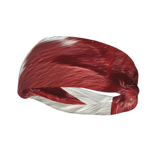 Rotes und weißes Rindsleder, modisches Sport-dekoratives Schweißband, rutschfestes, atmungsaktives und schweißabsorbierendes Stirnband für Männer und Frauen, geeignet für Lauf- und Fitnesssport. von EVANEM