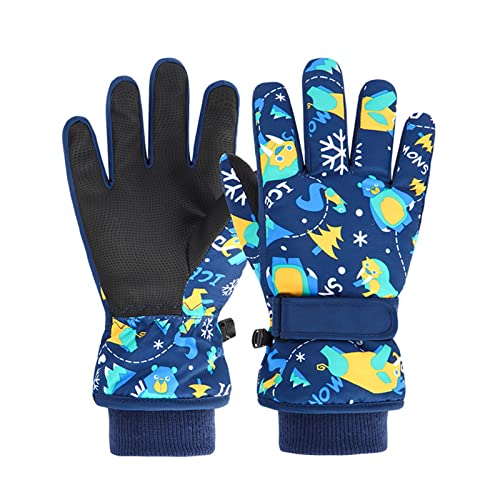 EVBEA Skihandschuhe Herren Kinder Damen Snowboard Handschuhe Wasserdicht Winter Extrem Warm Atmungsaktiv Futter Leicht Thermohandschuhe Blau S von EVBEA