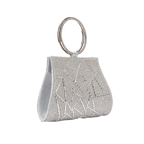 EVEOUT Clutches Kristall Elegante Abendhandtasche mit Handgelenkband für Damen Braut und Brautjungfer Handtasche Geldbörsen von EVEOUT