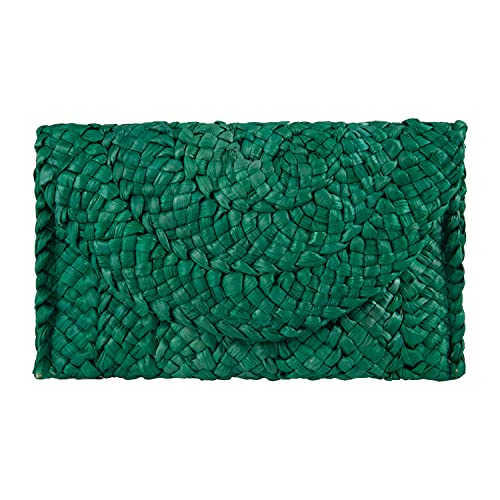 EVEOUT Handtasche aus gewebtem Stroh für Damen Vintage Clutches Brieftasche Strand Urlaubstasche Grün von EVEOUT