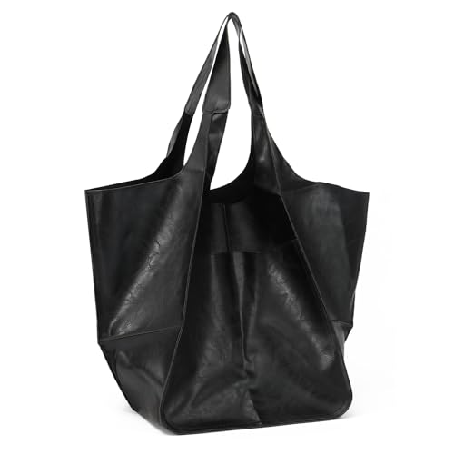 EVEOUT Retro Umhängetaschen für Damen Weiches Kunstleder Schultertaschen Mode Einfache Große Handtasche Shopper Tragetasche von EVEOUT