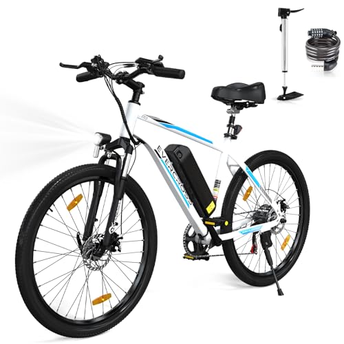 EVERCROSS EK15 26 Zoll Elektrofahrrad mit herausnehmbarem 36V 12Ah Akku, 7 Gang Elektro Mountainbike, Reichweite 35-90km. LCD-Bildschirm, verstellbare Höhe von EVERCROSS