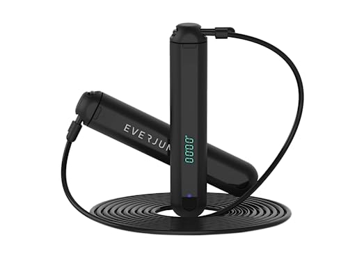 EVERJUMP Connectd Speed Set Bundle - das Innovative Springseil mit mit High-Tech Griffen und Bluetooth Verbindung zur App, flexibel anpassbar alle Körpergrößen von EVERJUMP