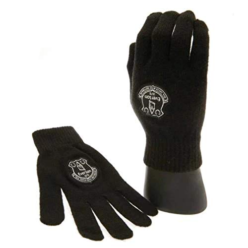 Offizielle EVERTON schwarzen Kamm Handschuhe von Everton F.C.