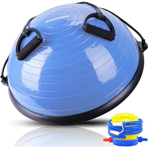 EVERYMILE Balance-Ball-Trainer mit Widerstandsbändern und Pump-Stabilität, 59,9 cm, Yoga-Übungsball für Zuhause, Fitnessstudio, Kerntraining, rutschfeste Oberfläche von EVERYMILE