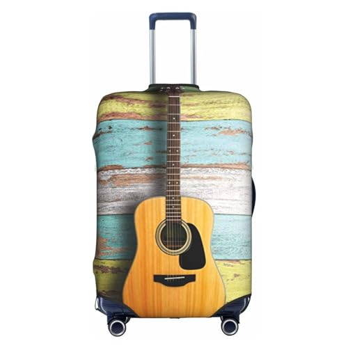 EVIUS Palmen-Kofferabdeckung, Reisegepäckabdeckung, Kofferabdeckungen, waschbar, elastisch, passend für 45,7 - 81,3 cm Gepäckabdeckungen, Schöne Gitarre, S von EVIUS