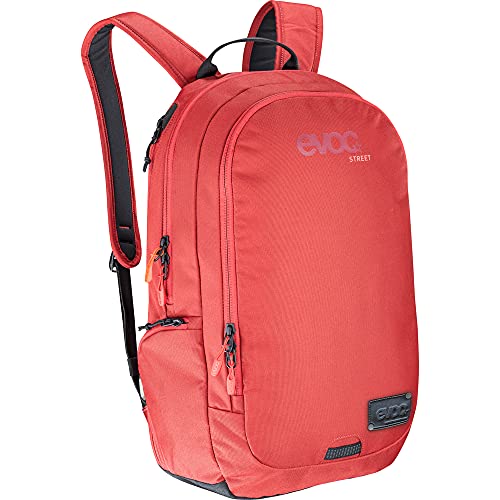EVOC STREET 25l City-Rucksack Tagesrucksack sportlicher Backpack für den täglichen Einsatz (Volumen: 25 l, Organiser-Fächer, gepolstertes Laptop-Fach, Seiten-Schnellzugriff), Chili Rot von EVOC