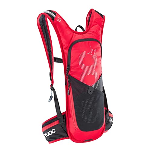 EVOC CC 3l RACE Trinkrucksack Fahrradrucksack Backpack für Ausdauerrennen (AIR TUNE SYSTEM, AIR CIRCULATION, Trinkblasenfach, universell einsetzbar, ultraleicht, inkl.: 2l Trinkblase), Rot / Schwarz von EVOC