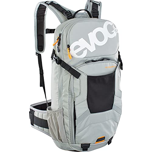 EVOC FR ENDURO 16 Fahrradrucksack, Backpack für Fahrradtouren (LITESHIELD BACK PROTECTOR 95%, Helm-Halterung, Protektoren, Werkzeugfach, Trinkblasenfach 3l, Größe: S), Steingrau von EVOC