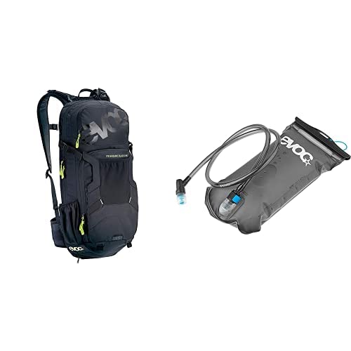 EVOC FR ENDURO BLACKLINE 16L Outdoor Protektor Backpack HYDRATION BLADDER 1,5 Trinkblase für den Rucksack (Größe: S, Rückenprotektor, AIR SYSTEM Technologie), Schwarz/Carbon Grau von EVOC