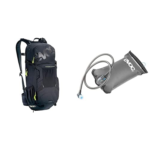 EVOC FR ENDURO BLACKLINE 16L Outdoor Protektor Backpack für Touren & Trails HYDRATION BLADDER 2L Trinkblase für den Rucksack (Größe: M/L, Rückenprotektor, Belüftungssystem), Schwarz/Carbon Grau von EVOC