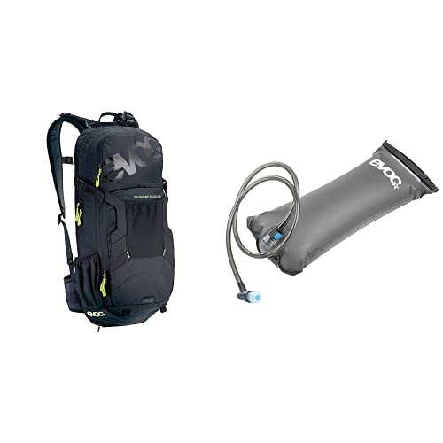 EVOC FR ENDURO BLACKLINE 16L Outdoor Protektor Backpack für Touren & Trails HYDRATION BLADDER 3L Trinkblase für den Rucksack (16L, Größe: S, Rückenprotektor, Belüftung), Schwarz/Carbon Grau von EVOC