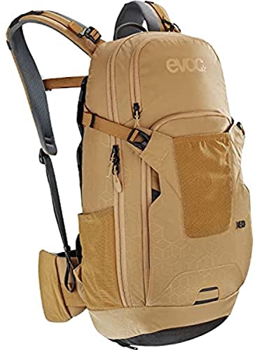 EVOC NEO 16l Protektor Rucksack Fahrradrucksack Backpack (TÜV/GS-zertifizierte AIRSHIELD Protektortechnologie, 360° Belüftung, inkl. Regenhülle), Größe: L/XL - Farbe: Gold von EVOC